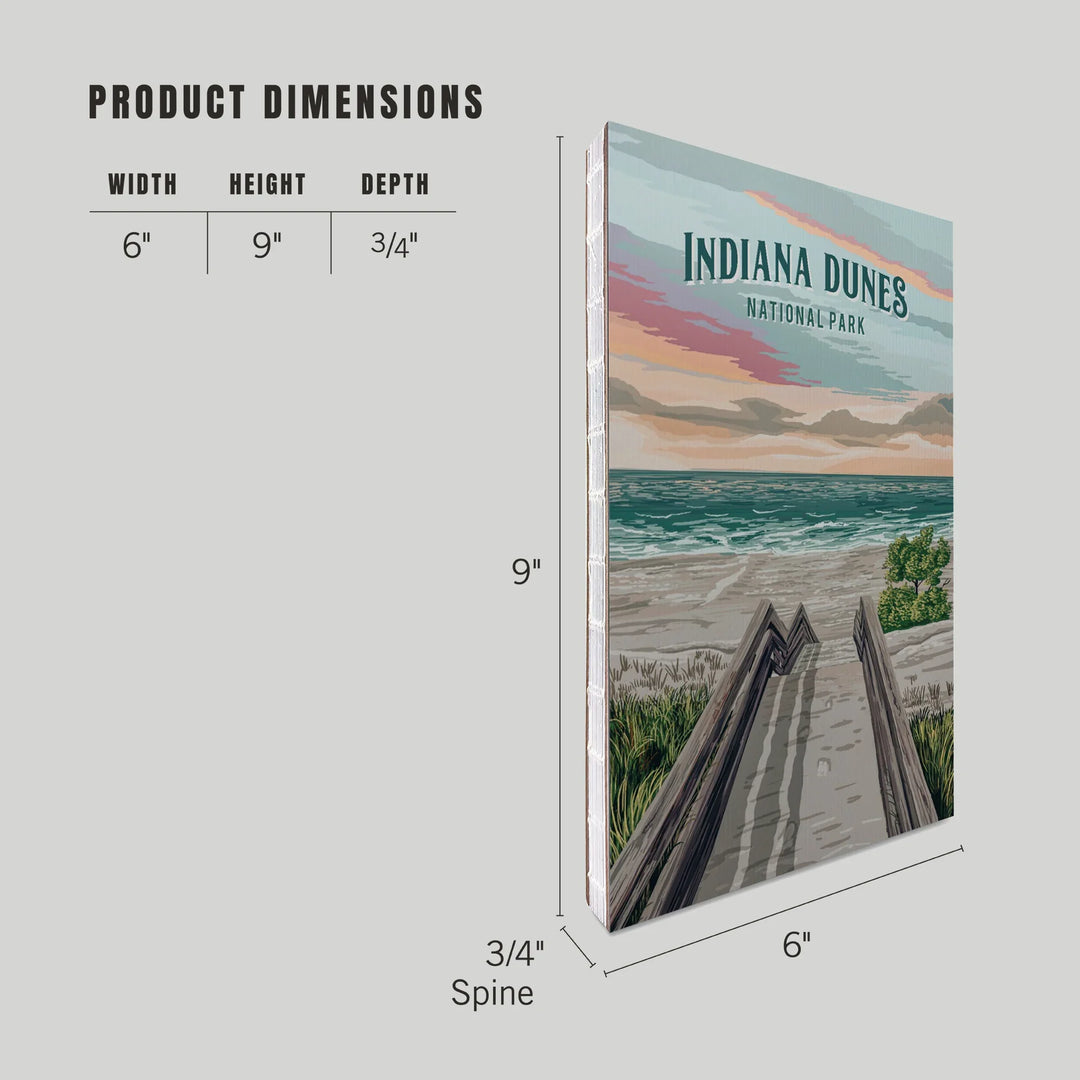 Lined 6x9 Journal, Indiana Dunes National Park, Indiana, Painterly National Park Series, Lay Flat, 193 Pages, FSC paper