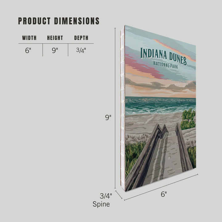 Lined 6x9 Journal, Indiana Dunes National Park, Indiana, Painterly National Park Series, Lay Flat, 193 Pages, FSC paper