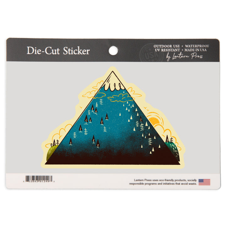 Midcentury, Mountain Peak, Vinyl Sticker