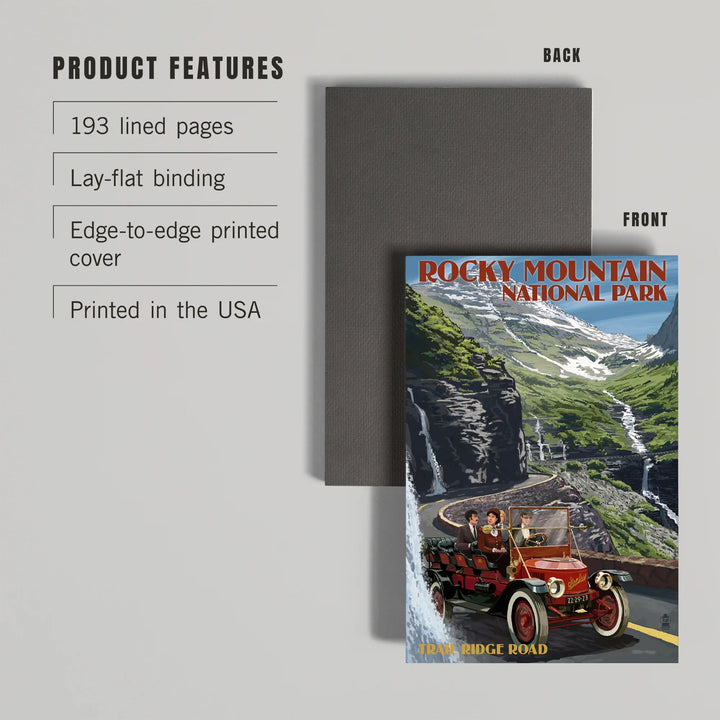 Lined 6x9 Journal, Rocky Mountain National Park, Colorado, Stanley Steamer, Lay Flat, 193 Pages, FSC paper