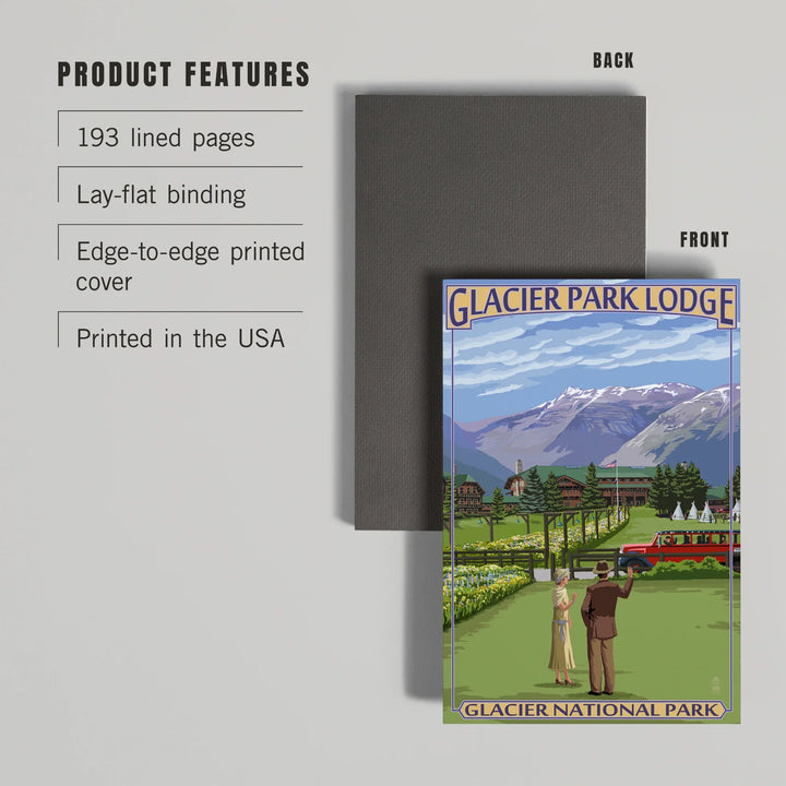 Lined 6x9 Journal, Glacier National Park, Montana, Glacier Park Lodge, Lay Flat, 193 Pages, FSC paper
