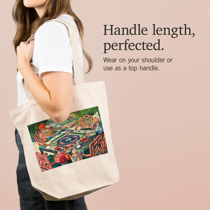 Oil Painting, Mahjong Life, Tote Bag