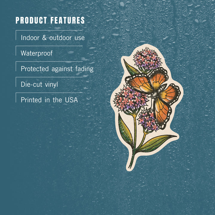 American Traditional, Monarch, Vinyl Sticker