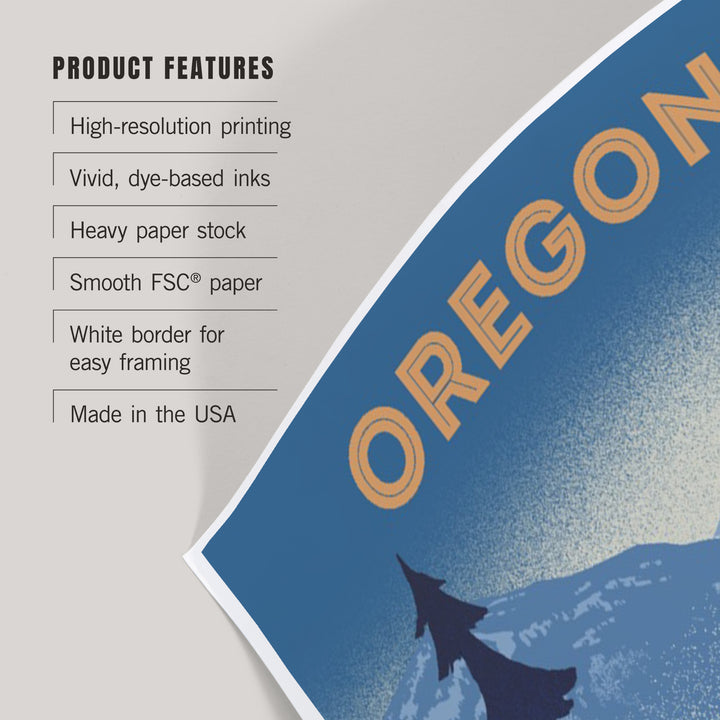 Oregon, Lithograph, Elk and Mountains Scene, Art & Giclee Prints