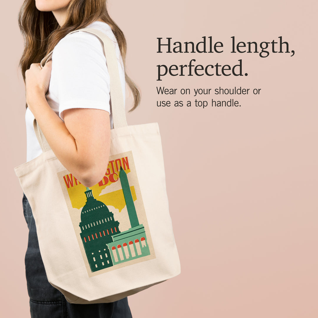 Washington, DC, Woodblock City Series, Architectural Landmarks, Tote Bag