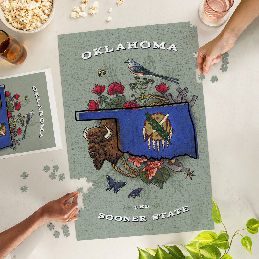 Oklahoma, State Treasure Trove, The Sooner State, Jigsaw Puzzle