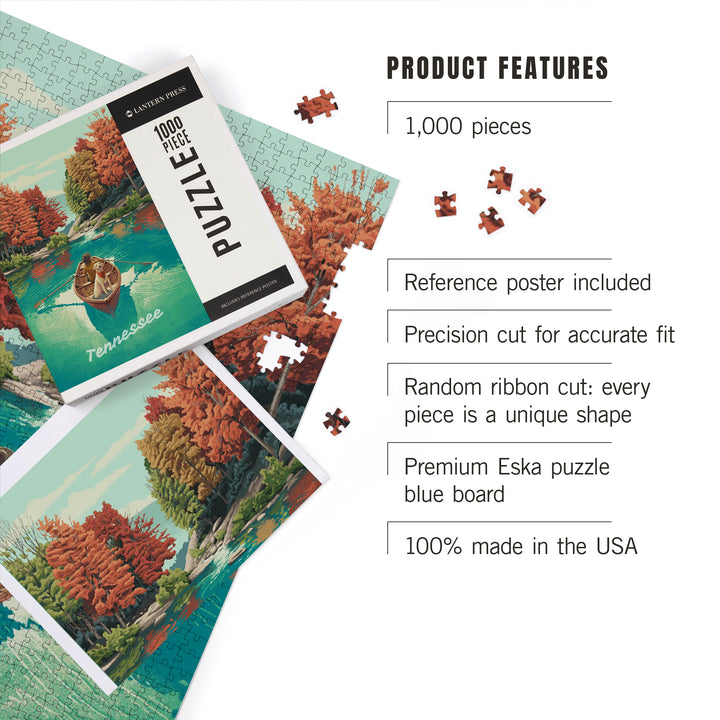 Tennessee, Quiet Explorer, Boating, Mountain, 1000 Piece Jigsaw Puzzle