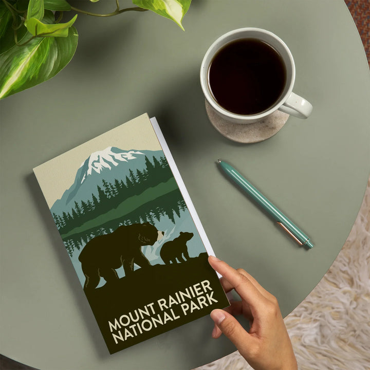Lined 6x9 Journal, Mount Rainier National Park, Washington, Bears, Lay Flat, 193 Pages, FSC paper