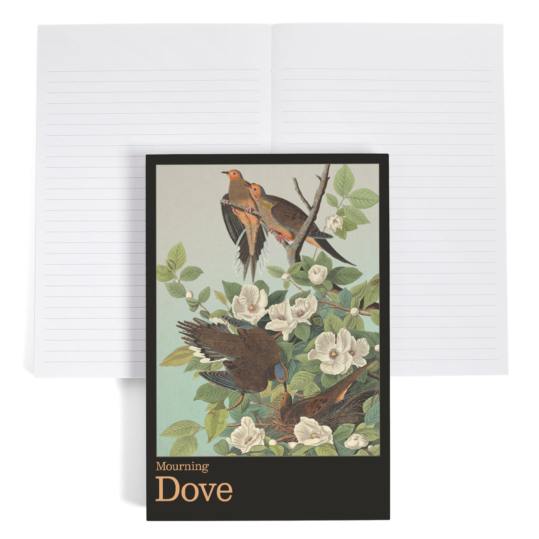 Lined 6x9 Journal, Audubon Birds North America Mourning Dove, Lay Flat, 193 Pages, FSC paper
