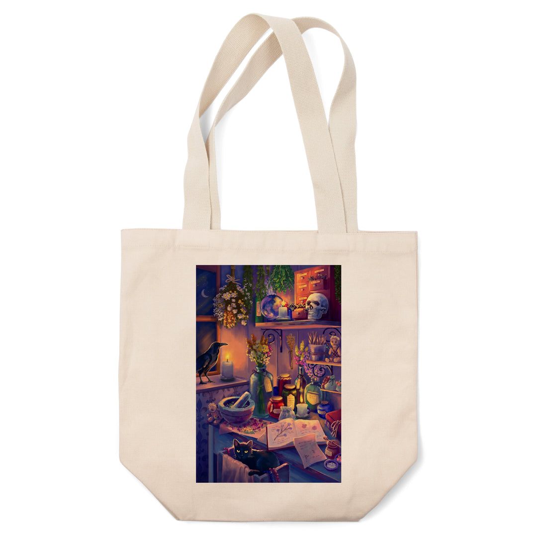 Oil Painting, Midnight Apothecary, Tote Bag