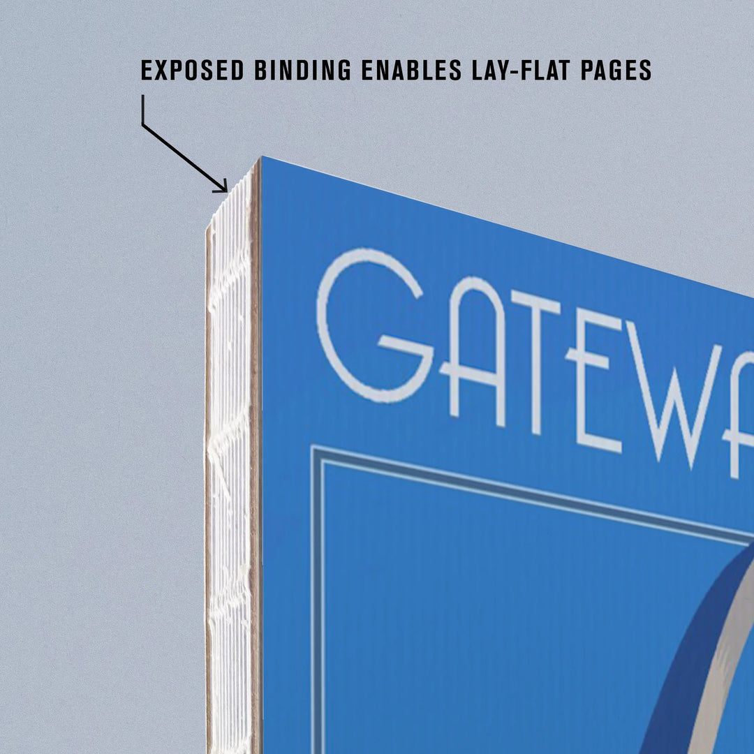 Lined 6x9 Journal, Gateway Arch National Park, Arch and Trees in Fall, Lay Flat, 193 Pages, FSC paper