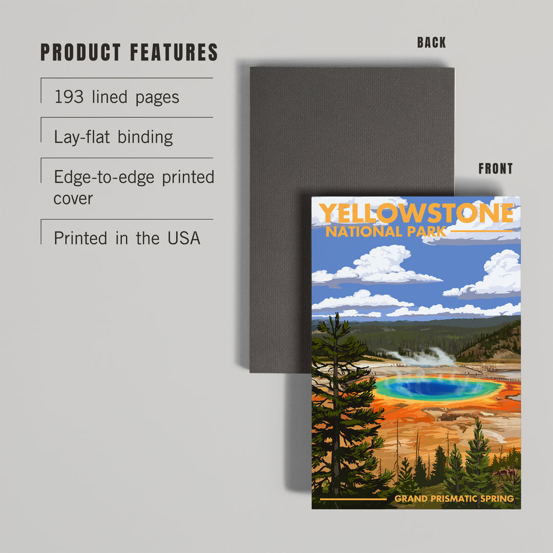 Lined 6x9 Journal, Yellowstone National Park, Grand Prismatic Spring, Lay Flat, 193 Pages, FSC paper