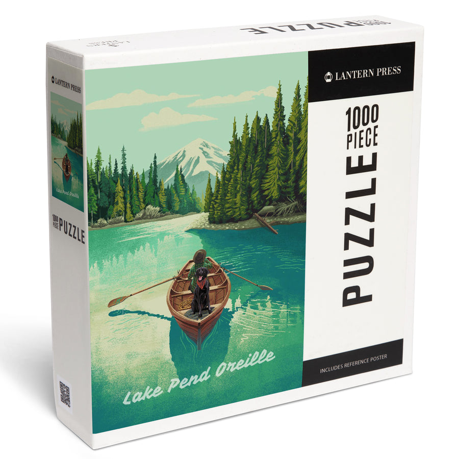 Lake Pend Oreille, Idaho, Get Outside Series, Quiet Explorer, Boating, Mountain, Jigsaw Puzzle - Lantern Press