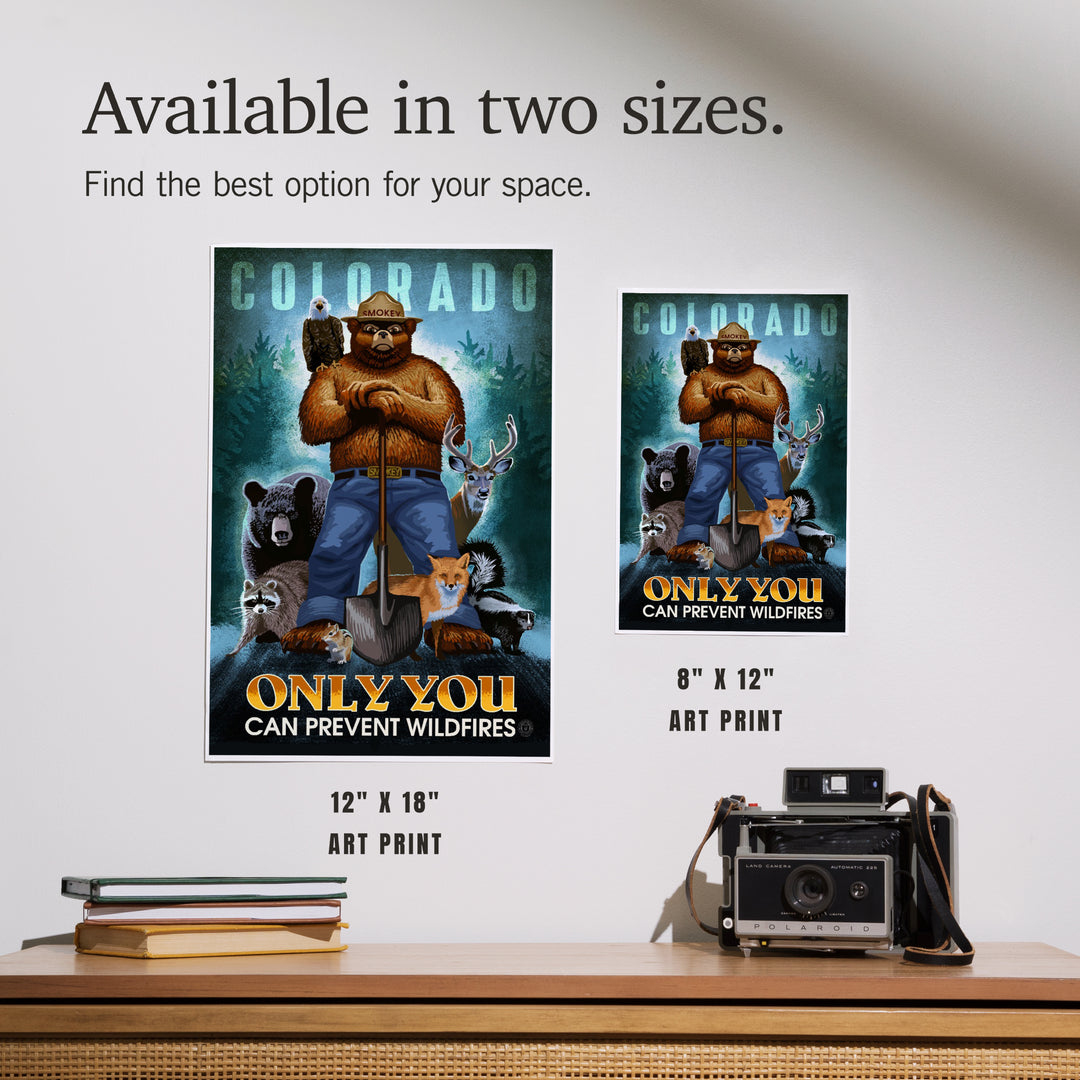 Colorado, Smokey Bear and Friends, Only You Can Prevent Wildfires, Officially Licensed, Art & Giclee Prints