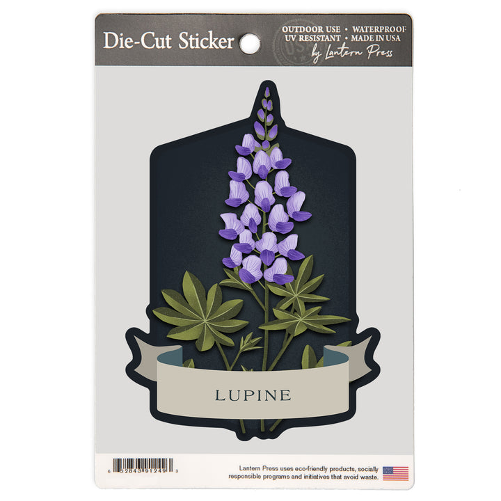 Vintage Flora Noir, Lupine, Vinyl Sticker