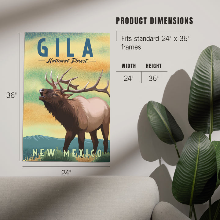 Gila National Forest, New Mexico, Elk, Lithograph, Art & Giclee Prints
