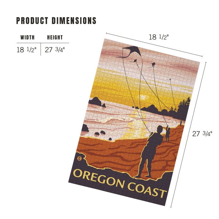 Beach and Kites, Oregon Coast, Jigsaw Puzzle Puzzle Lantern Press 