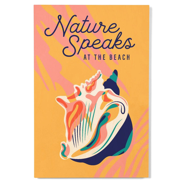 Beach Bliss Collection, Beach Shell, Nature Speaks at the Beach, Wood Signs and Postcards Wood Lantern Press 