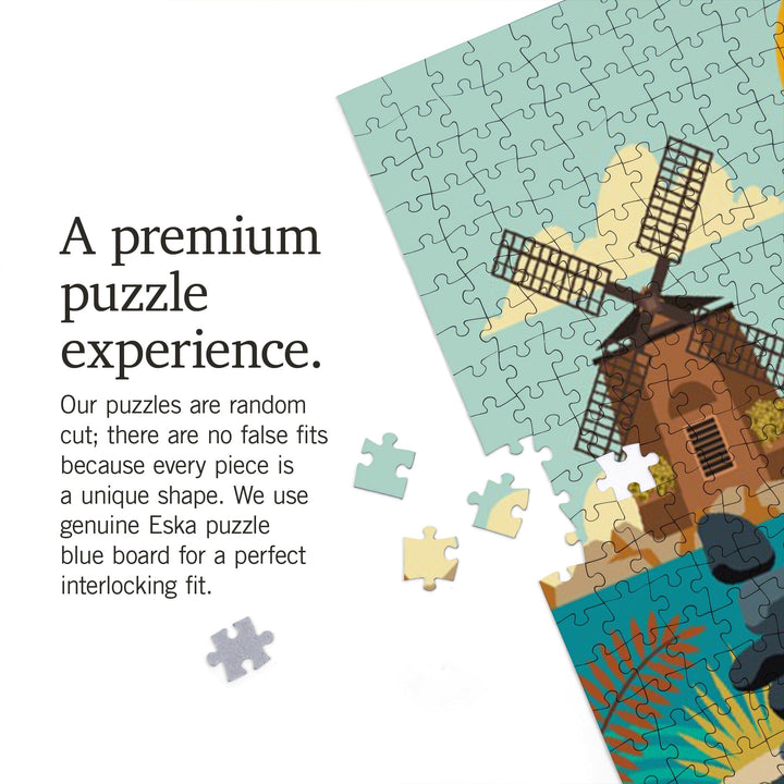 Beach, Geometric, Jigsaw Puzzle Puzzle Lantern Press 