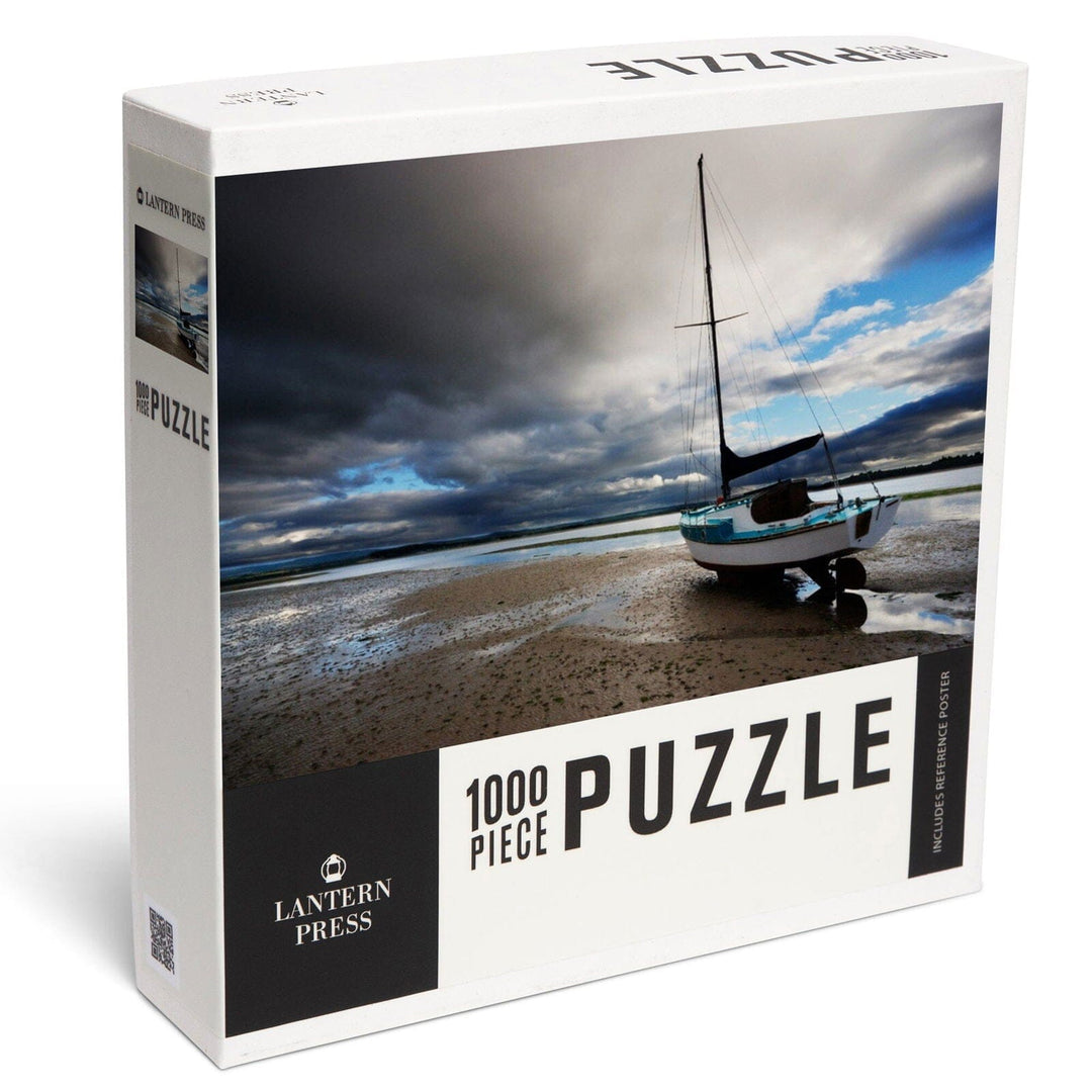 Beached Sailboat, Jigsaw Puzzle Puzzle Lantern Press 