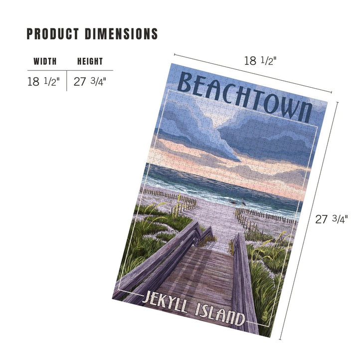 Beachtown, Jekyll Island, Georgia, Beach Boardwalk Scene, Jigsaw Puzzle Puzzle Lantern Press 