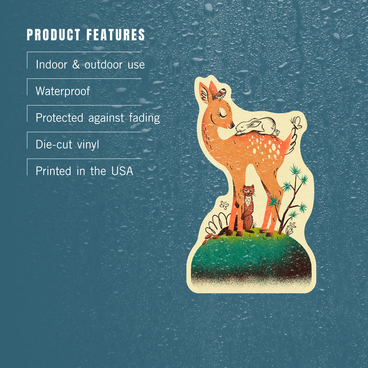Midcentury, Whitetail Deer, Vinyl Sticker