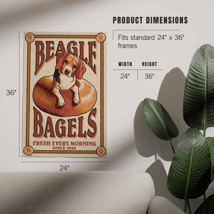 Beagle Bagels, Retro Ad, Art & Giclee Prints Art Lantern Press 
