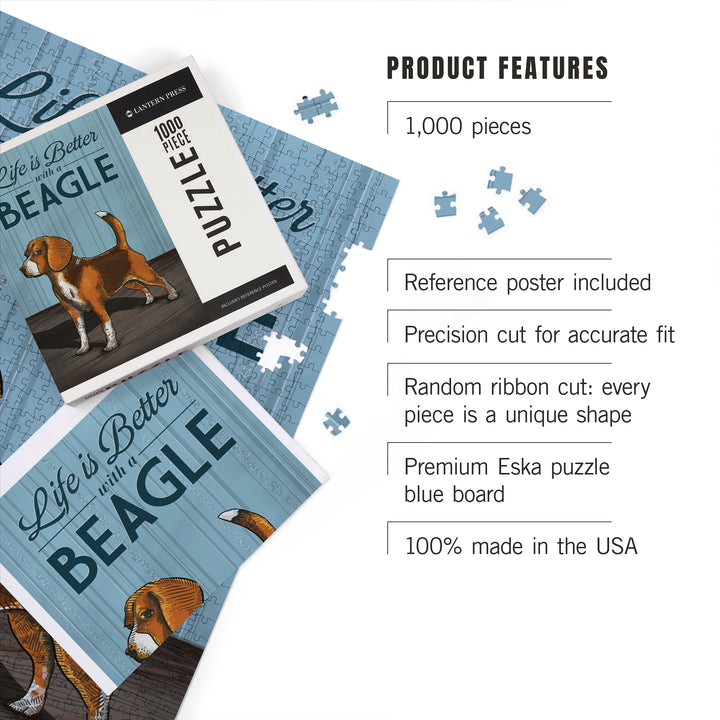 Beagle, Life is Better, Jigsaw Puzzle Puzzle Lantern Press 