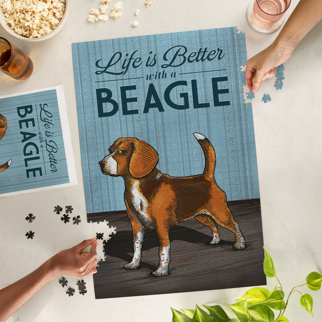 Beagle, Life is Better, Jigsaw Puzzle Puzzle Lantern Press 