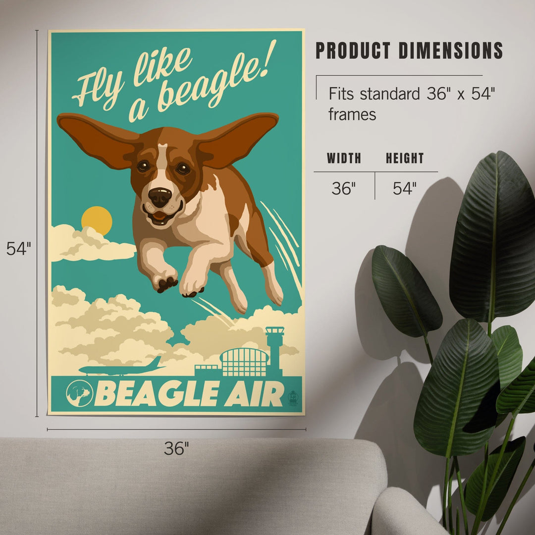 Beagle, Retro Aviation Ad, Art & Giclee Prints Art Lantern Press 