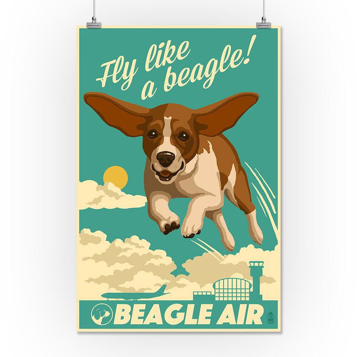 Beagle, Retro Aviation Ad, Art & Giclee Prints Art Lantern Press 16 x 24 Giclee Print 