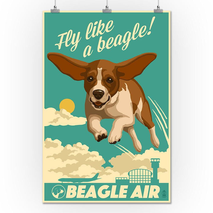 Beagle, Retro Aviation Ad, Art & Giclee Prints Art Lantern Press 24 x 36 Giclee Print 