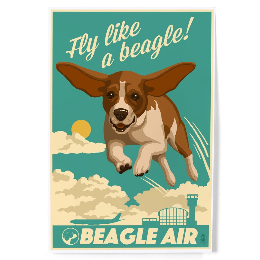 Beagle, Retro Aviation Ad, Art & Giclee Prints Art Lantern Press 