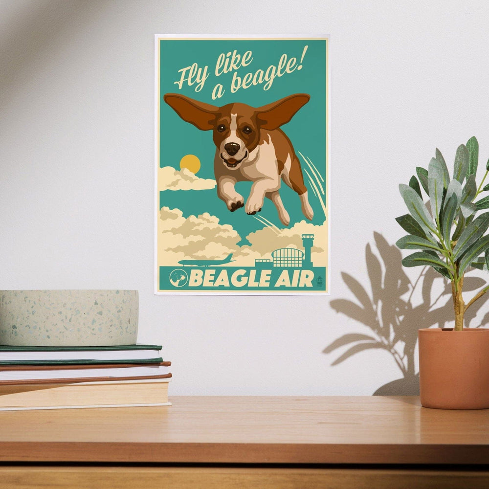 Beagle, Retro Aviation Ad, Art & Giclee Prints Art Lantern Press 