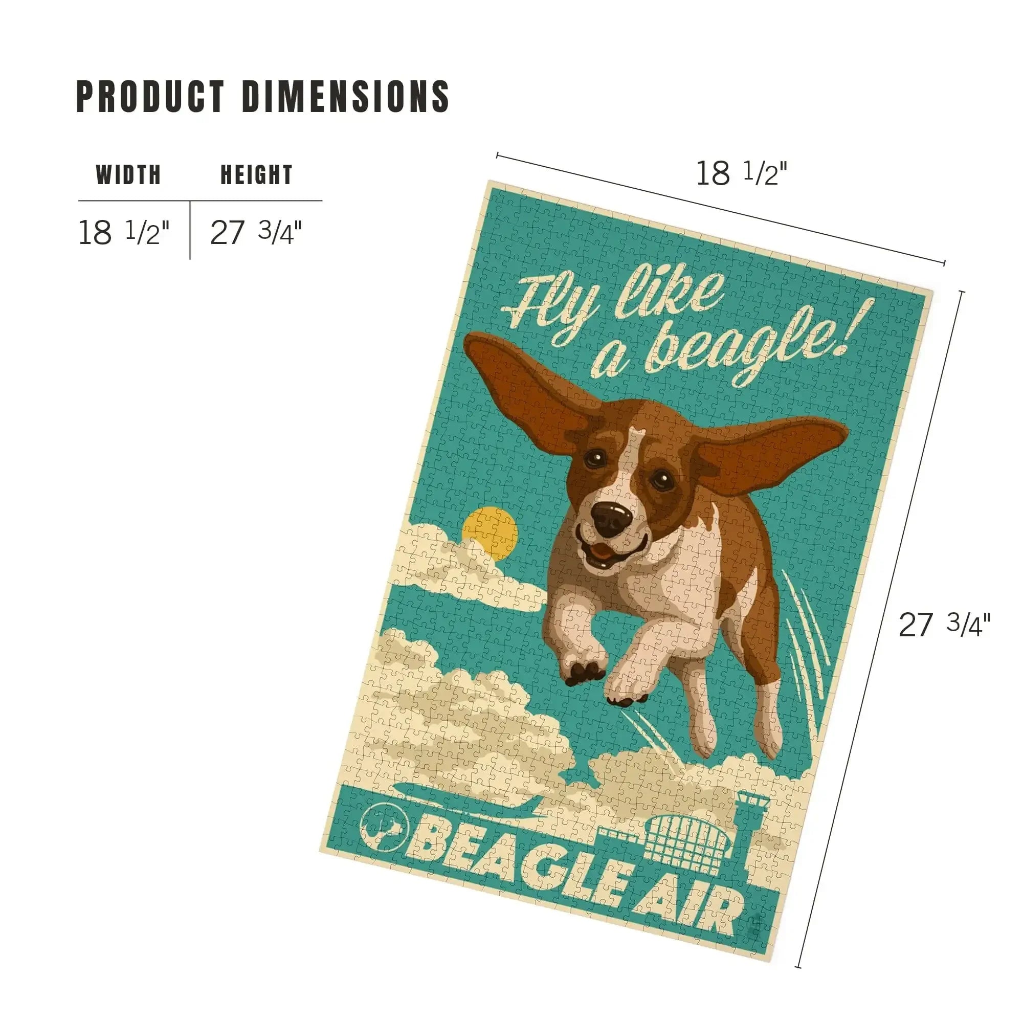 Beagle, Retro Aviation Ad, 1000 piece jigsaw puzzle – Lantern Press