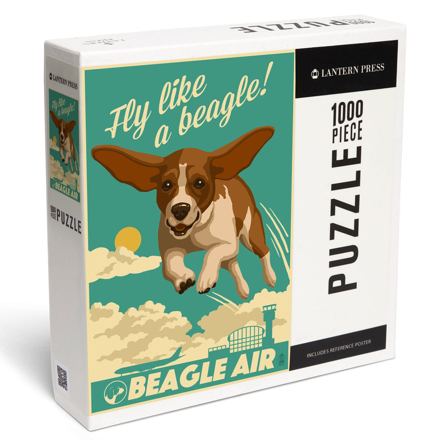 Beagle, Retro Aviation Ad, Jigsaw Puzzle Puzzle Lantern Press 