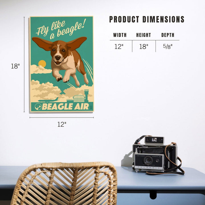 Beagle, Retro Aviation Ad, Lantern Press Artwork, Wood Signs and Postcards Wood Lantern Press 