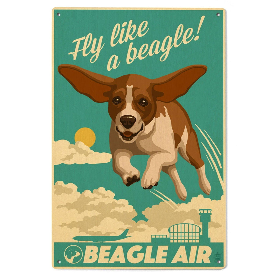 Beagle, Retro Aviation Ad, Lantern Press Artwork, Wood Signs and Postcards Wood Lantern Press 