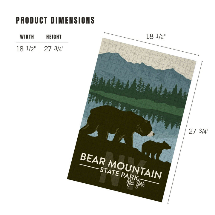 Bear Mountain State Park, New York, Grizzly Bear and Cub, Jigsaw Puzzle Puzzle Lantern Press 