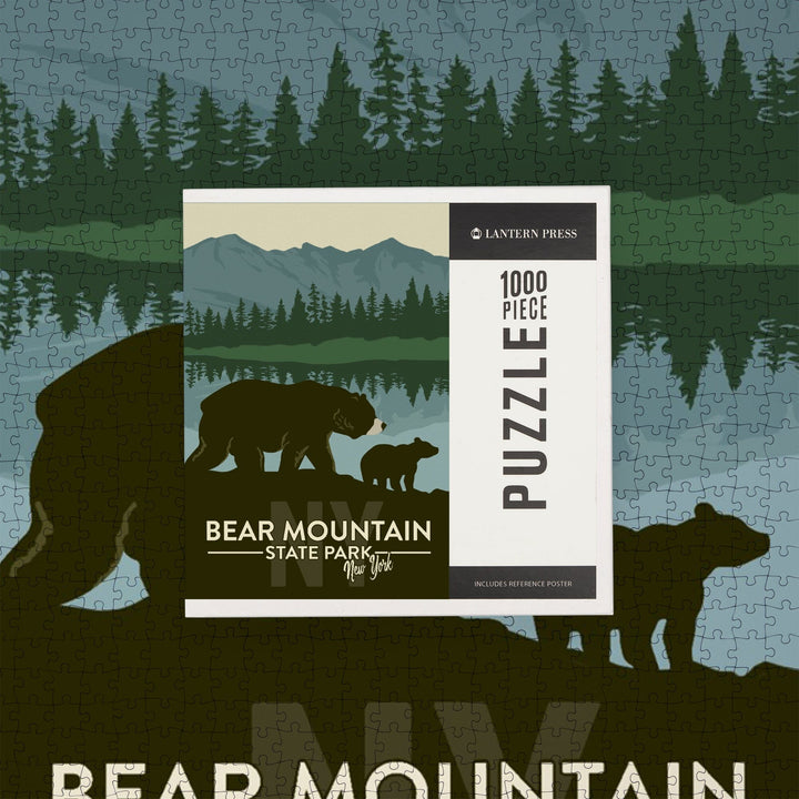 Bear Mountain State Park, New York, Grizzly Bear and Cub, Jigsaw Puzzle Puzzle Lantern Press 