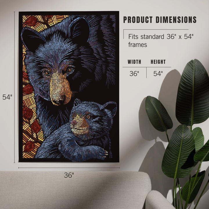 Bear, Paper Mosaic, Art & Giclee Prints Art Lantern Press 