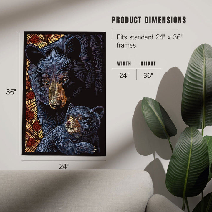 Bear, Paper Mosaic, Art & Giclee Prints Art Lantern Press 