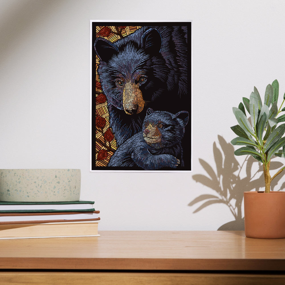 Bear, Paper Mosaic, Art & Giclee Prints Art Lantern Press 