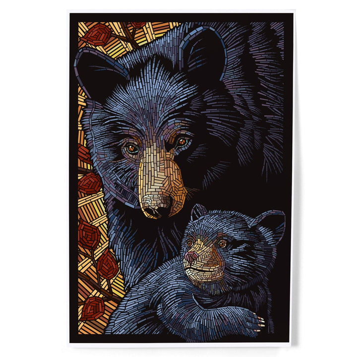 Bear, Paper Mosaic, Art & Giclee Prints Art Lantern Press 