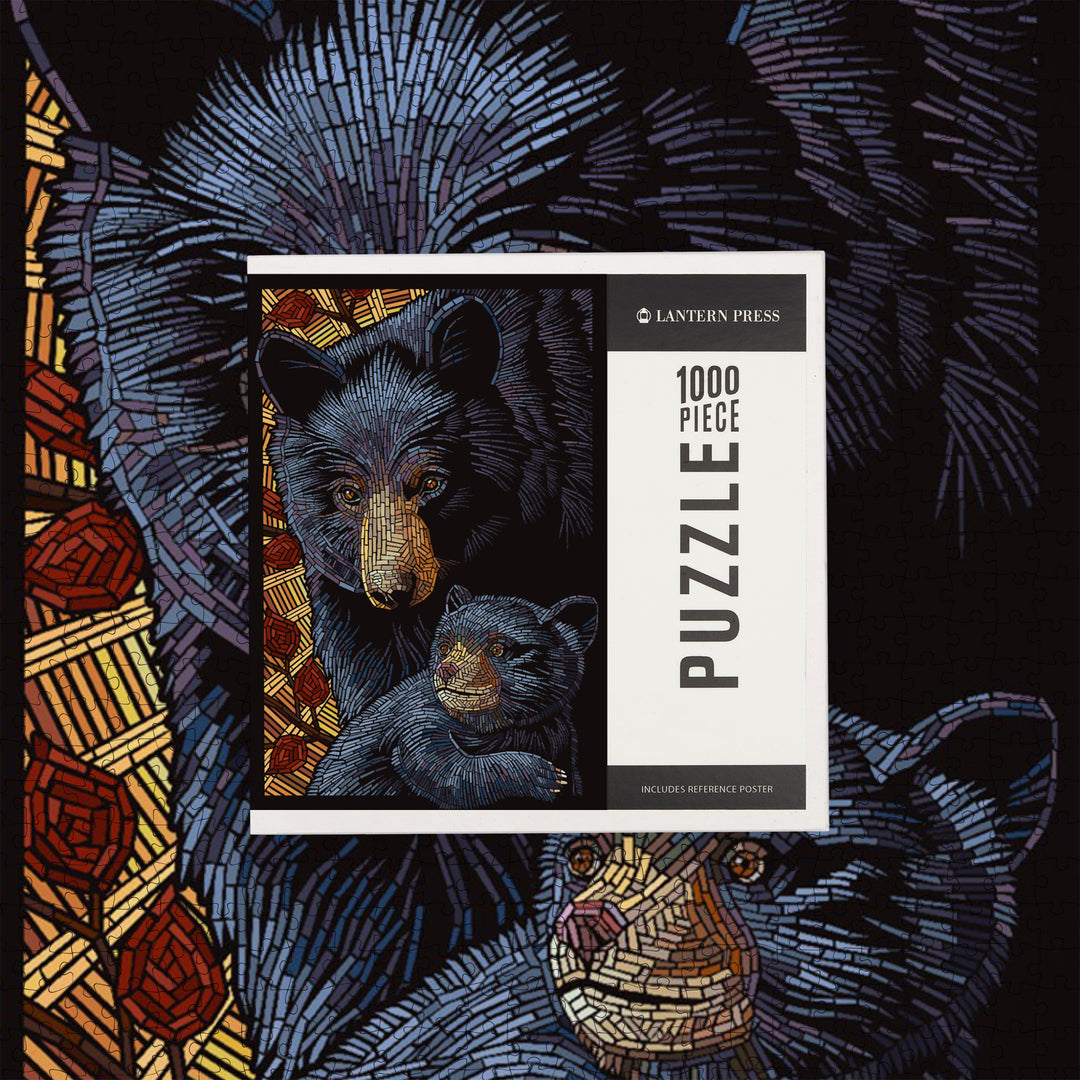Bear, Paper Mosaic, Jigsaw Puzzle Puzzle Lantern Press 
