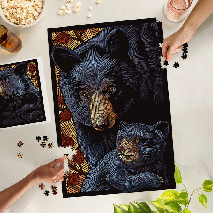 Bear, Paper Mosaic, Jigsaw Puzzle Puzzle Lantern Press 