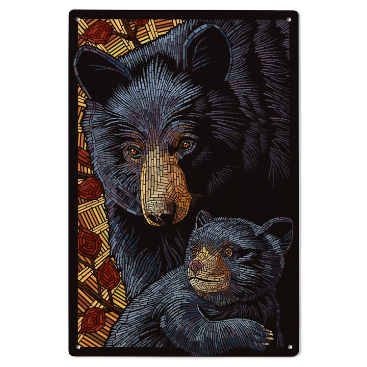 Bear, Paper Mosaic, Lantern Press Poster, Wood Signs and Postcards Wood Lantern Press 