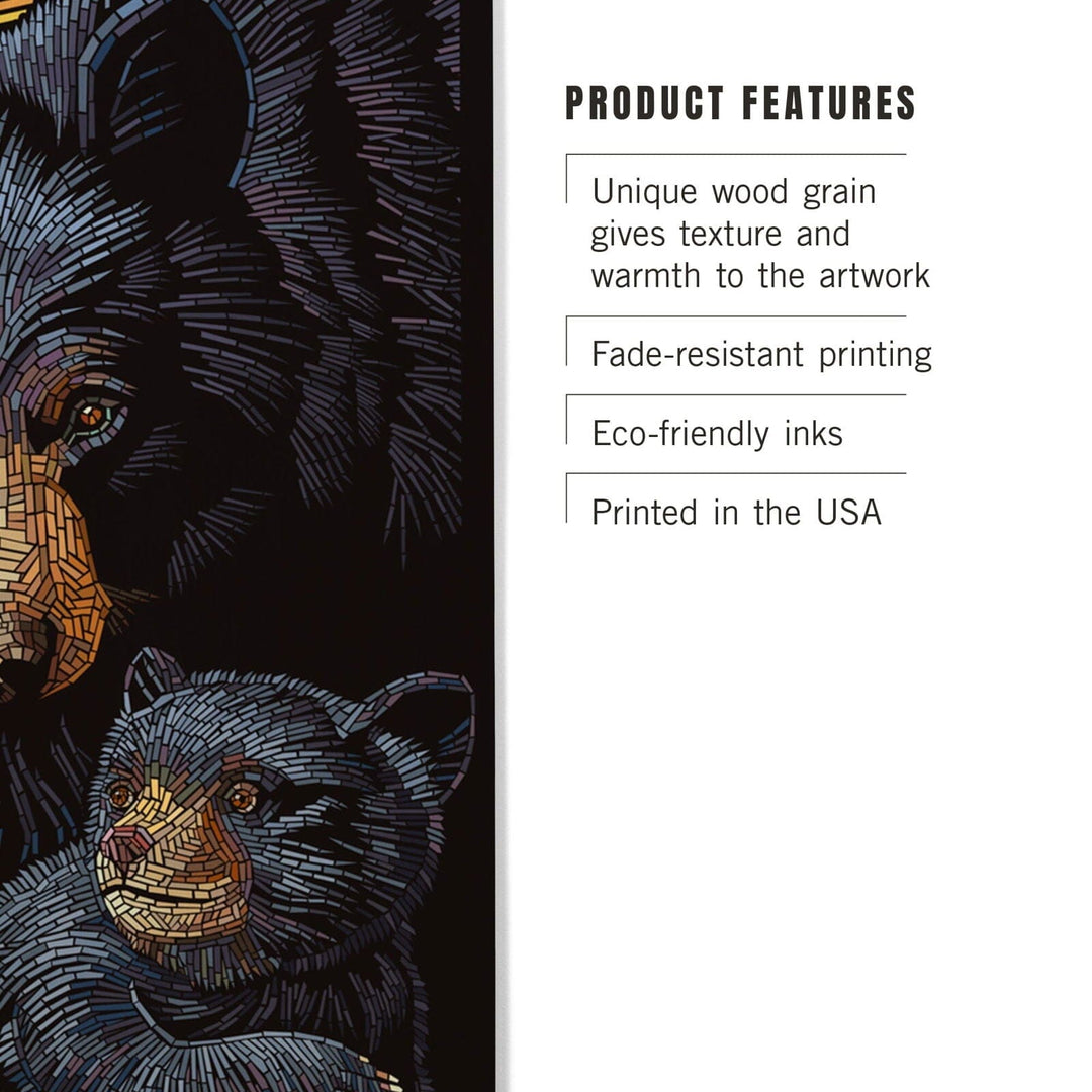 Bear, Paper Mosaic, Lantern Press Poster, Wood Signs and Postcards Wood Lantern Press 