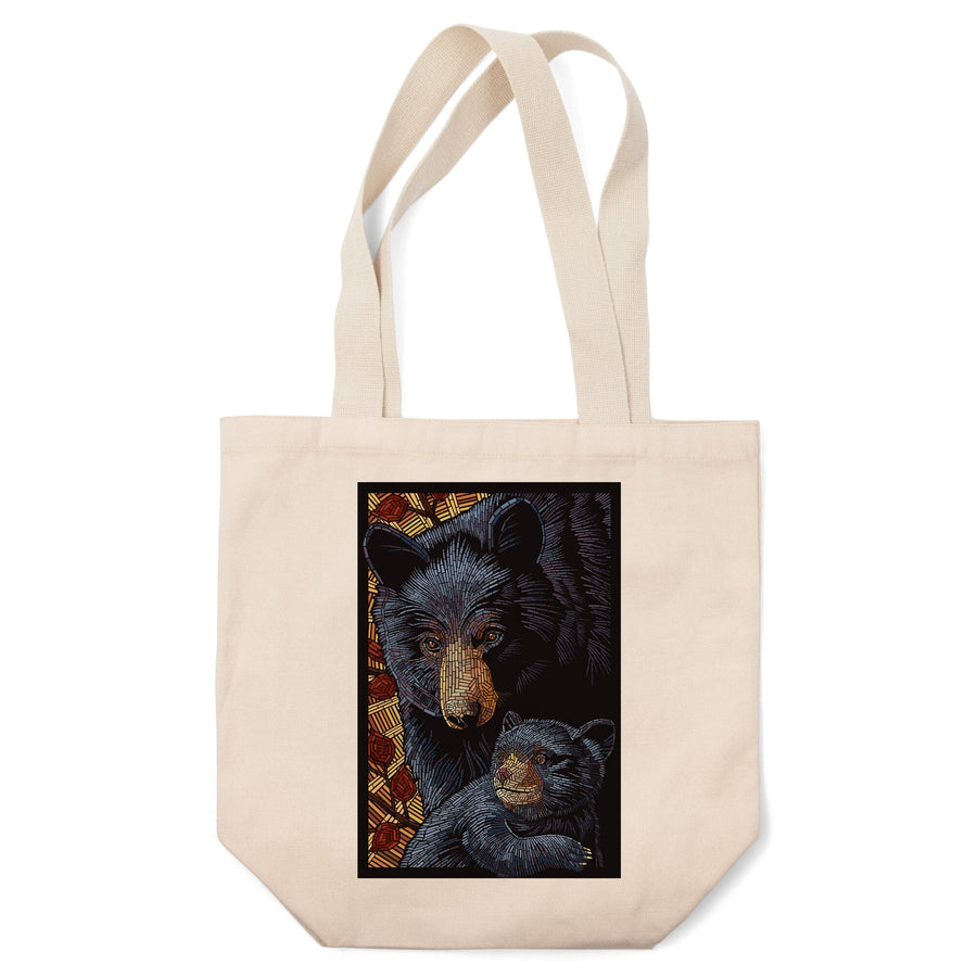 Bear, Paper Mosaic, Tote Bag Totes Lantern Press 