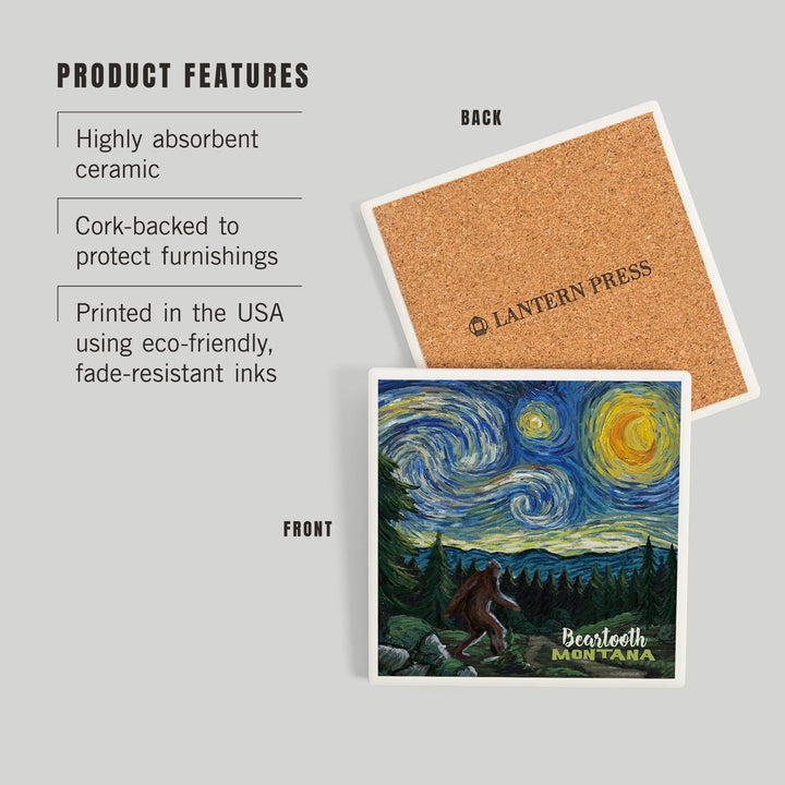 Beartooth, Montana, Starry Night, Coasters Coasters Lantern Press 